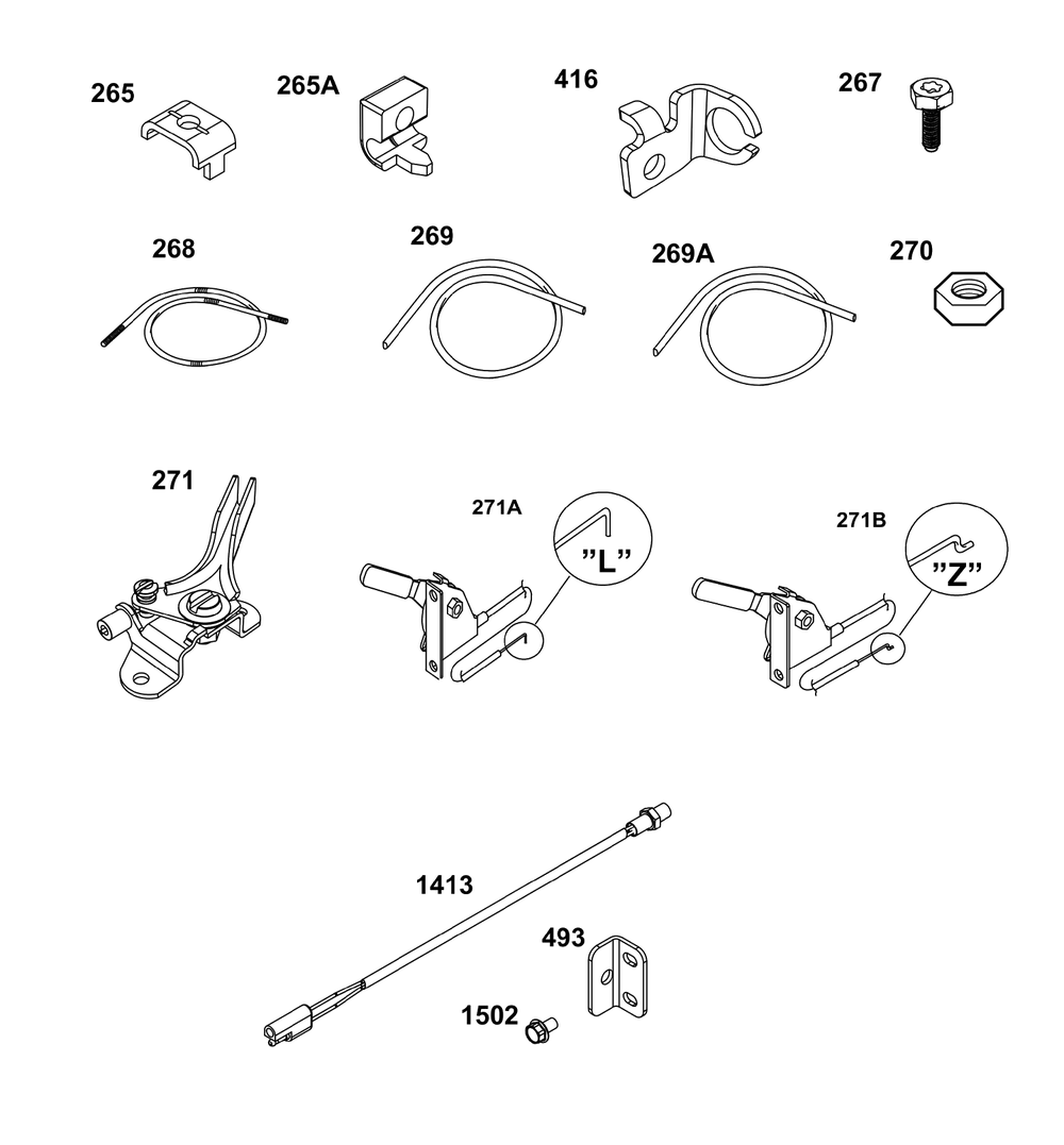 Model 54-61 Engine Accessories Catalog / Speed Control Diagram and Parts List for 54E177-0011-J1  Briggs and Stratton Engine